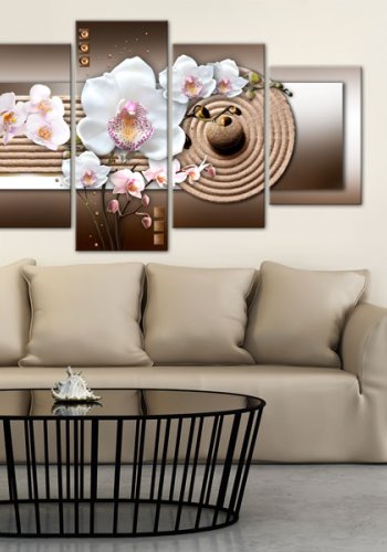 ARTGEIST Orchid and zen garden -Billede af orkidé p zen baggrund trykt p lrred - Flere strrelser