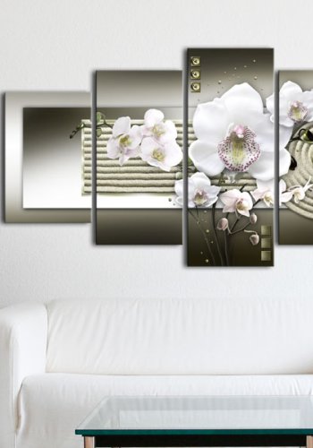 ARTGEIST Orchid and zen garden -Billede af orkidé p zen baggrund trykt p lrred - Flere strrelser