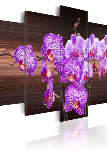 ARTGEIST Flower of joy - Farverigt billede af lilla orkidé trykt p lrred - Flere strrelser