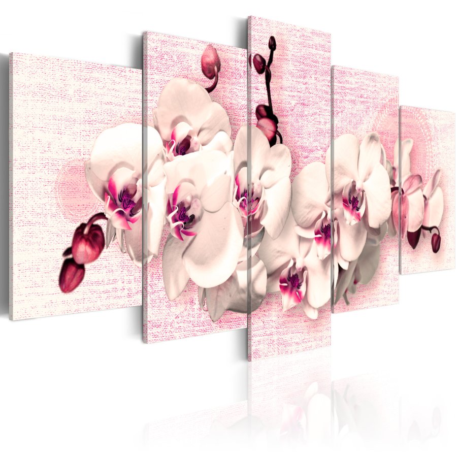 ARTGEIST Metafor for feminity - Billede af hvid/magenta orkidé trykt p lrred - Flere strrelser