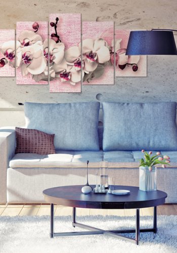 ARTGEIST Metafor for feminity - Billede af hvid/magenta orkidé trykt p lrred - Flere strrelser