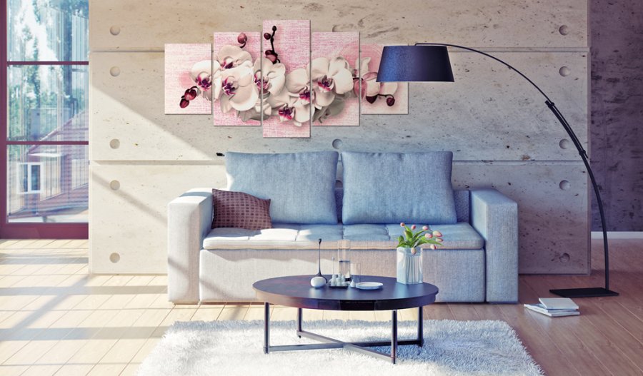 ARTGEIST Metafor for feminity - Billede af hvid/magenta orkidé trykt p lrred - Flere strrelser