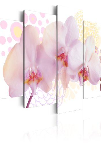 ARTGEIST - Billede af hvid orkidé med lyserde nuancer trykt p lrred - Flere strrelser