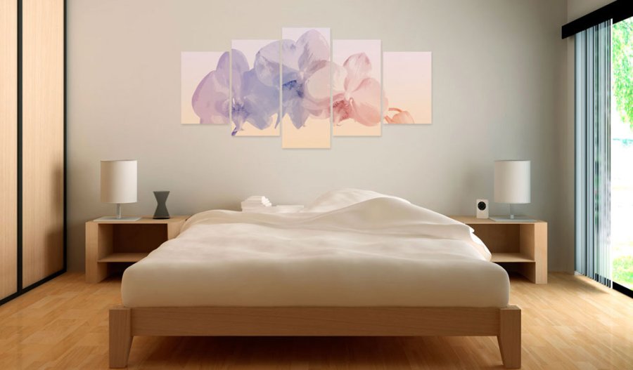 ARTGEIST - Billede med orkidé i violette/lyserde nuancer trykt p lrred - Flere strrelser