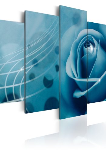 ARTGEIST Blue beauty - Billede i bl nuancer med rose trykt p lrred - Flere strrelser