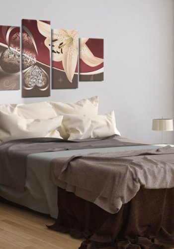 ARTGEIST Abstraction with lily - Abstrakt billede med lilje trykt p lrred - Flere strrelser