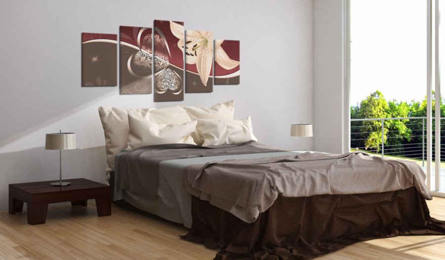 ARTGEIST Abstraction with lily - Abstrakt billede med lilje trykt p lrred - Flere strrelser