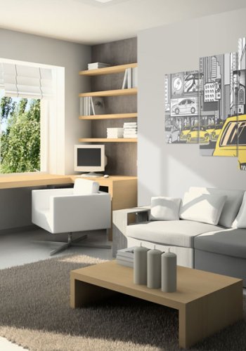 ARTGEIST Cartoon taxi - Billede af New York taxi i tegnserie-stil trykt p lrred - Flere strrelser