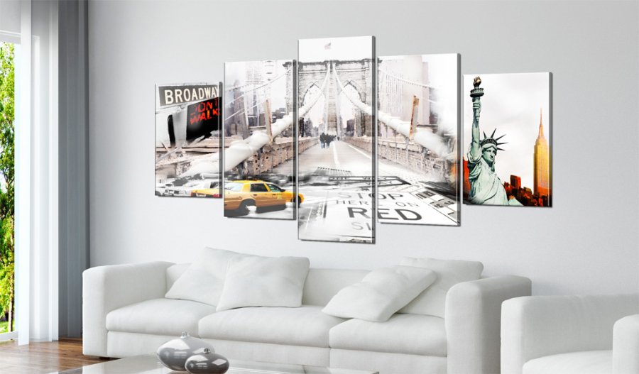 ARTGEIST New York in the fog - New York i tge trykt p lrred - Flere strrelser