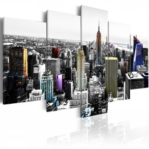 ARTGEIST City of colors - New York i sort/hvid med highlights trykt p lrred - Flere strrelser