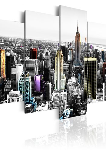 ARTGEIST City of colors - New York i sort/hvid med highlights trykt p lrred - Flere strrelser