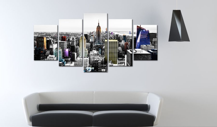 ARTGEIST City of colors - New York i sort/hvid med highlights trykt p lrred - Flere strrelser