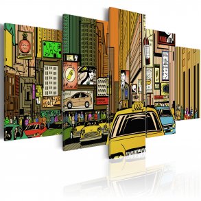 ARTGEIST New York City in cartoons - New York i tegnserie-stil trykt p lrred - Flere strrelser