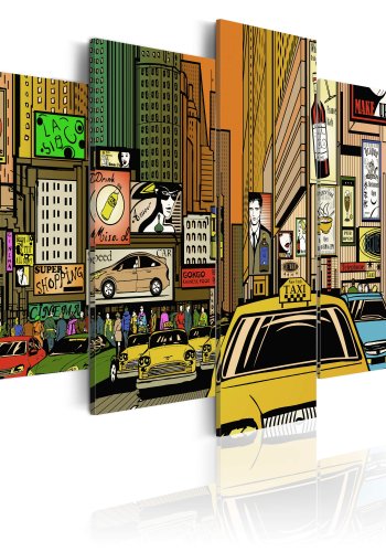 ARTGEIST New York City in cartoons - New York i tegnserie-stil trykt p lrred - Flere strrelser