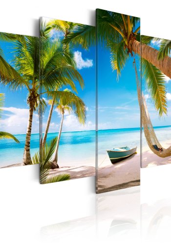 ARTGEIST Calm and relaxation - Billede fra tropisk palmestrand trykt p lrred - Flere strrelser