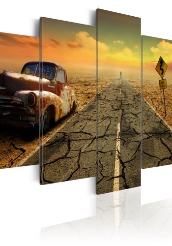 ARTGEIST Difficult road - Billede fra Route 66 i USA´s rken trykt p lrred - Flere strrelser