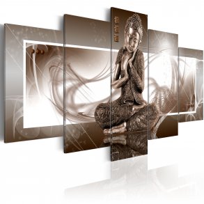  ARTGEIST - Zen billede af mediterende Buddha i bronze trykt p lrred - Flere strrelser