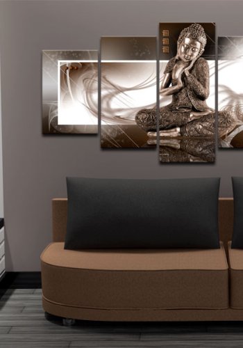  ARTGEIST - Zen billede af mediterende Buddha i bronze trykt p lrred - Flere strrelser