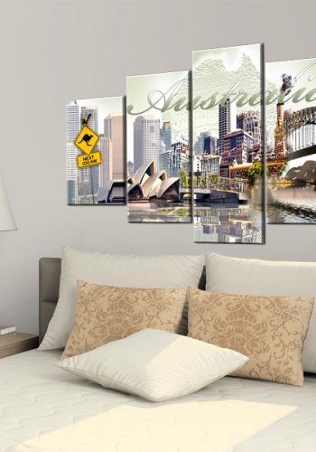 ARTGEIST Welcome to Australia! - Billede af Operahuset i Sydney trykt p lrred - Flere strrelser