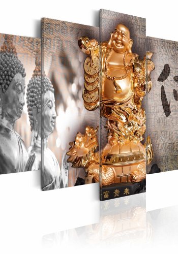 ARTGEIST Smile to Buddha! - Zen billede af smilende Buddha trykt p lrred - Flere strrelser