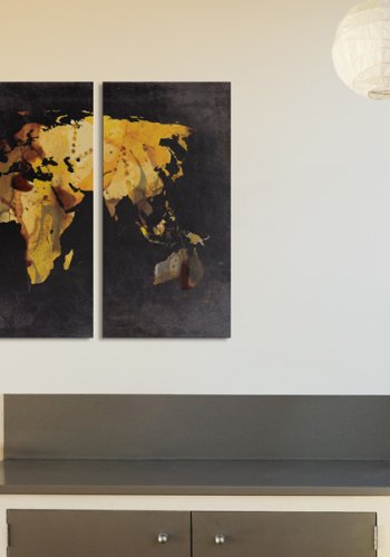 ARTGEIST - Hvis verden var en rken... Verdenskort med tema, 3-delt - Flere strrelser