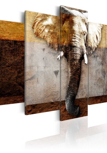 ARTGEIST Strength of Africa - Elefant i naturlige farver trykt p lrred - Flere strrelser