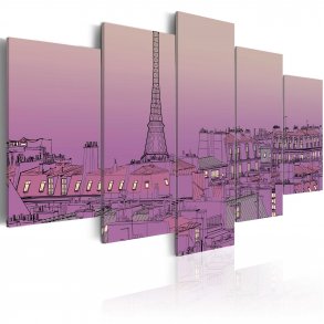 ARTGEIST Lavender sunrise over Paris - Solnedgang over Paris trykt p lrred - Flere strrelser