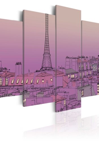 ARTGEIST Lavender sunrise over Paris - Solnedgang over Paris trykt p lrred - Flere strrelser