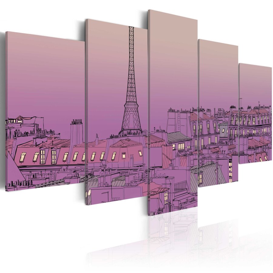 ARTGEIST Lavender sunrise over Paris - Solnedgang over Paris trykt p lrred - Flere strrelser