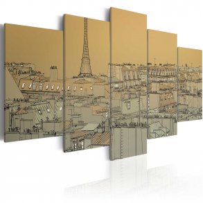ARTGEIST Good old Paris - Vintage billede med udsigt over Paris trykt p lrred - Flere strrelser