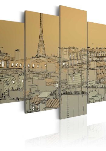 ARTGEIST Good old Paris - Vintage billede med udsigt over Paris trykt p lrred - Flere strrelser