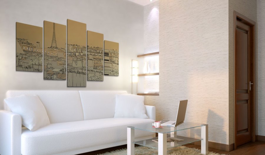 ARTGEIST Good old Paris - Vintage billede med udsigt over Paris trykt p lrred - Flere strrelser