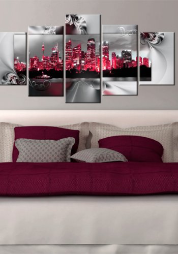 ARTGEIST Dream about Sydney - Abstrakt billede af Sydney i rd trykt p lrred - Flere strrelser