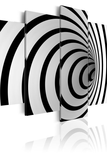 ARTGEIST A black & white hole - Abstrakt billede af sort/hvid hul trykt p lrred - Flere strrelser