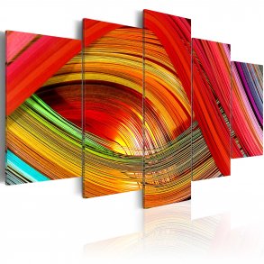ARTGEIST Colorful strips abstraction - Farverigt abstrakt billede trykt p lrred - Flere strrelser