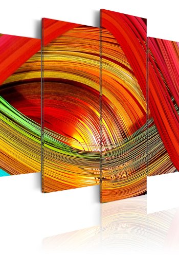 ARTGEIST Colorful strips abstraction - Farverigt abstrakt billede trykt p lrred - Flere strrelser