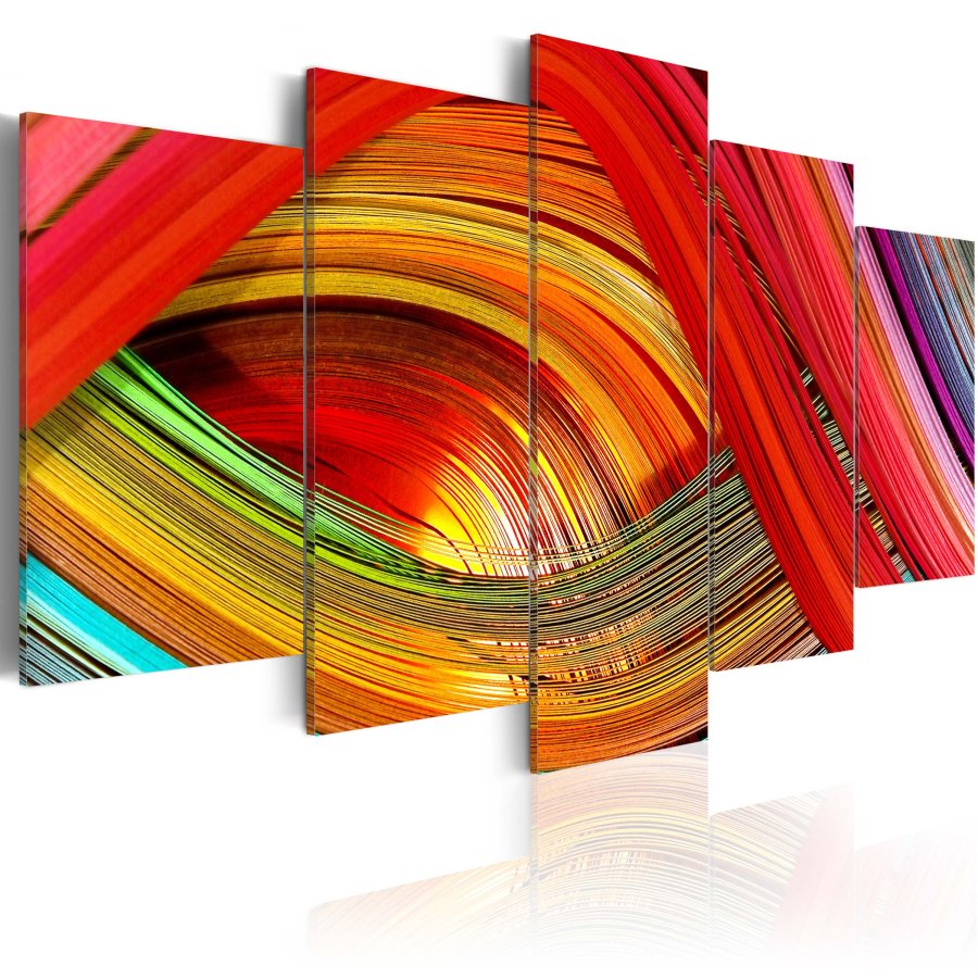 ARTGEIST Colorful strips abstraction - Farverigt abstrakt billede trykt p lrred - Flere strrelser