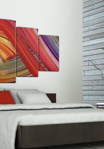 ARTGEIST Colorful strips abstraction - Farverigt abstrakt billede trykt p lrred - Flere strrelser