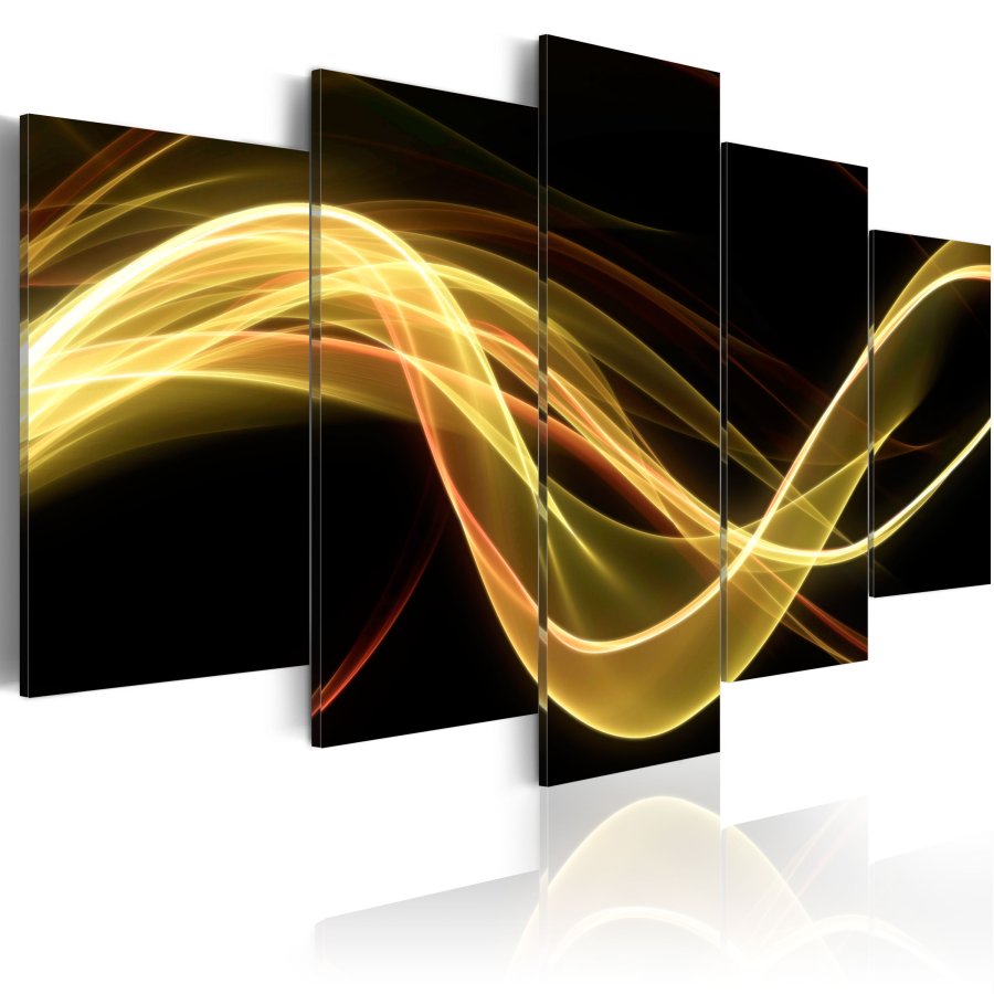 ARTGEIST An abstract smoke-screen- Abstrakt billede i gule nuancer trykt p lrred- Flere strrelser