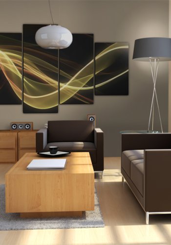 ARTGEIST An abstract smoke-screen- Abstrakt billede i gule nuancer trykt p lrred- Flere strrelser