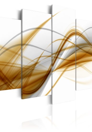 ARTGEIST - Abstrakt billede med blger i orange nuancer trykt p lrred - Flere strrelser