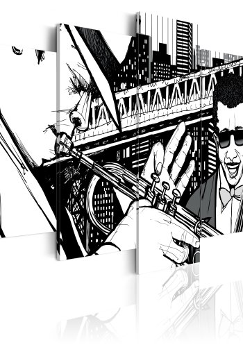 ATRGEIST - Billede af jazzmusikere i New York i sort/hvid trykt p lrred - Flere strrelser