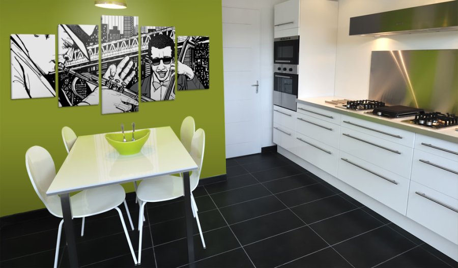 ATRGEIST - Billede af jazzmusikere i New York i sort/hvid trykt p lrred - Flere strrelser