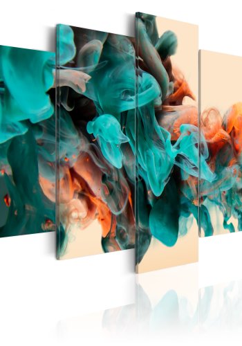 ARTGEIST Fury of Colours - Billede med farver i bl/orange nuancer trykt p lrred -Flere strrelser