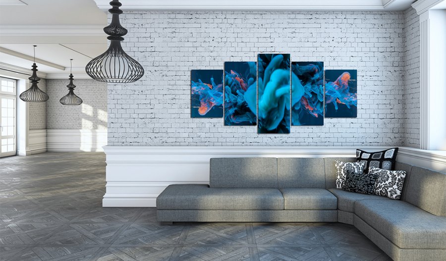 ARTGEIST Beneath the Blue - Abstrakt billede i bl nuancer trykt p lrred - Flere strrelser