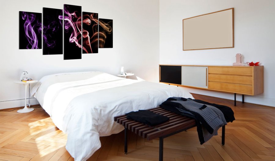 ARTGEIST - Abstrakt billede med farvet rg trykt p lrred - Flere strrelser