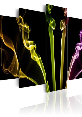 ARTGEIST - Abstrakt billede med farvet rg trykt p lrred - Flere strrelser