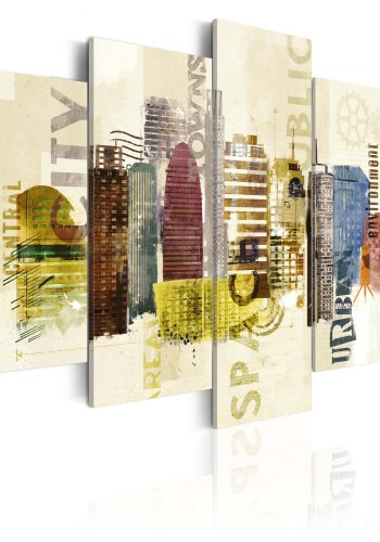 ARTGEIST Urban design - Billede med hjhuse i farver trykt p lrred - Flere strrelser