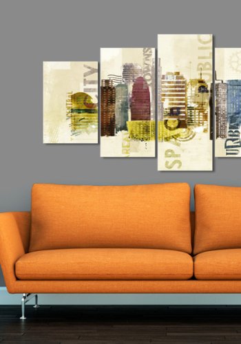 ARTGEIST Urban design - Billede med hjhuse i farver trykt p lrred - Flere strrelser