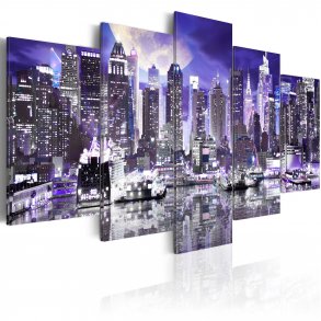 ARTGEIST Moonlit night in New York City - New York i mneskin trykt p lrred - Flere strrelser
